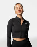 LuxForm Zip Crop Jacket Black