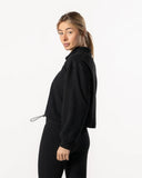 Boxy Half Zip Sweatshirt Black