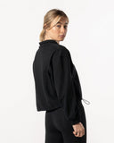 Boxy Half Zip Sweatshirt Black