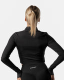 LuxForm Zip Crop Jacket - Black