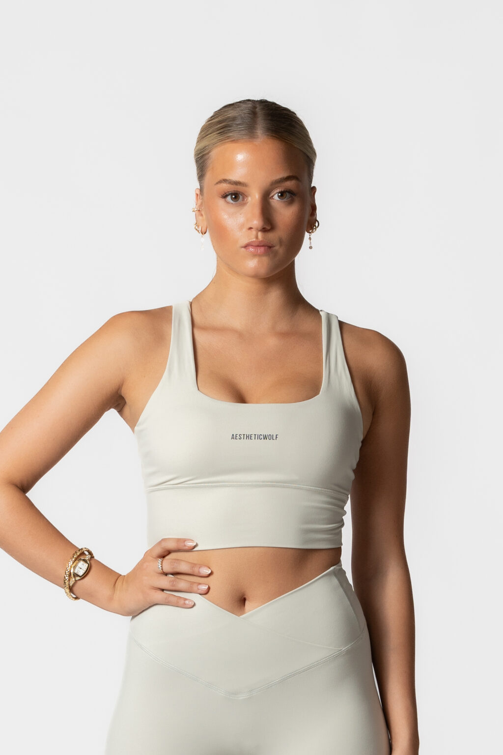 Cross Back Bra Cream aestheticwolf active