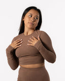 Long Sleeve Crop 'Body' Mocha