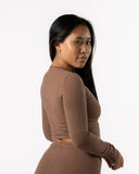 Long Sleeve Crop 'Body' Mocha