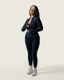 LuxForm Zip Crop Jacket Navy