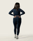 LuxForm Zip Crop Jacket Navy