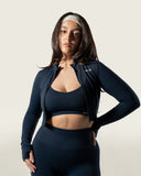 LuxForm Zip Crop Jacket Marineblauw