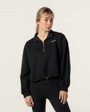 Boxy Half Zip Sweatshirt Zwart