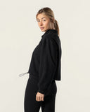 Boxy Half Zip Sweatshirt Zwart