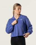 Boxy Half Zip Sweatshirt Blauw Iris