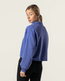 Boxy Half Zip Sweatshirt Blauw Iris