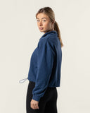 Boxy Half Zip Sweatshirt Koningsblauw