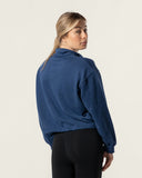 Boxy Half Zip Sweatshirt Koningsblauw