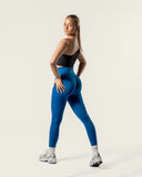 Naadloze legging blauw