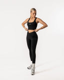 High Waist Crossover Legging - Black