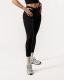 High Waist Crossover Legging - Black