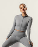 LuxForm Zip Crop Jacket Grey