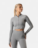 LuxForm Zip Crop Jacket - Rhino Grey