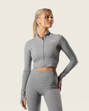 LuxForm Zip Crop Jacket Grey