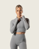 LuxForm Zip Crop Jacket Grijs