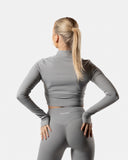 LuxForm Zip Crop Jacket - Rhino Grey