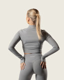 LuxForm Zip Crop Jacket Grijs
