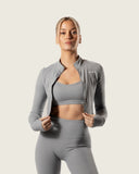 LuxForm Zip Crop Jacket Grey